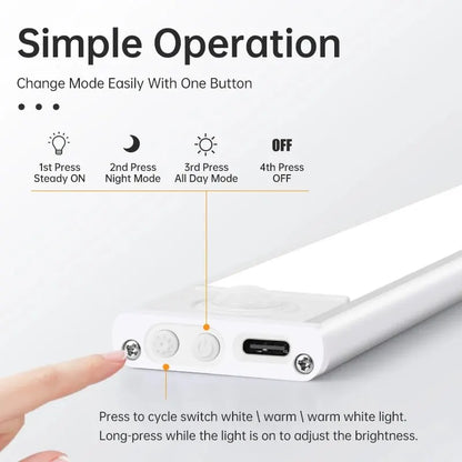 Illuminate Your Space with the LED Motion Sensor Night Light - Perfect for Kitchens, Bedrooms, and Wardrobes!
