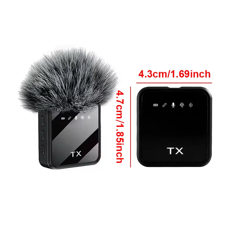 Portable Wireless Lavalier Microphone with Noise Cancellation for iPhone and Android - Ideal for Video Recording and Interviews