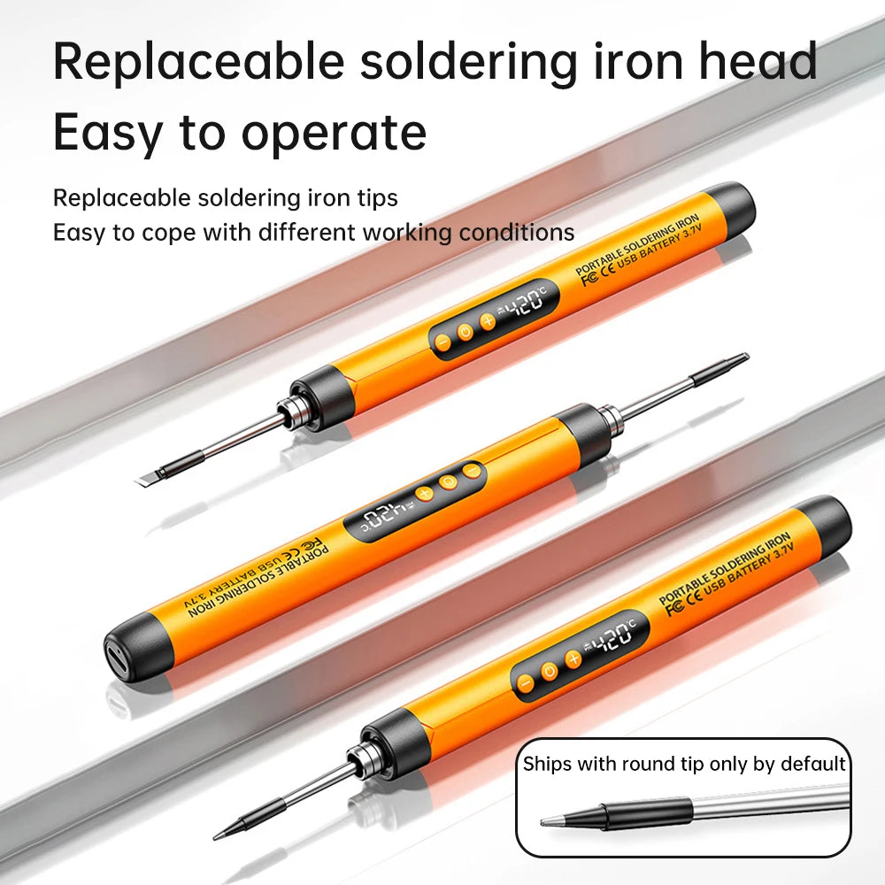 High-Precision Mini Soldering Iron Set with USB Digital Display and Type C Interface - Adjustable Temperature Control (260-420℃)