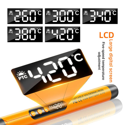 High-Precision Mini Soldering Iron Set with USB Digital Display and Type C Interface - Adjustable Temperature Control (260-420℃)