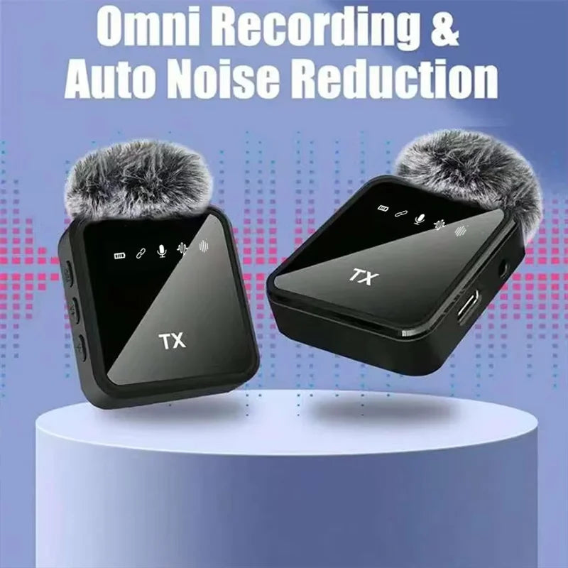 Portable Wireless Lavalier Microphone with Noise Cancellation for iPhone and Android - Ideal for Video Recording and Interviews
