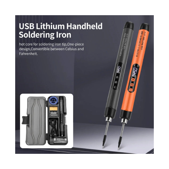 High-Precision Mini Soldering Iron Set with USB Digital Display and Type C Interface - Adjustable Temperature Control (260-420℃)