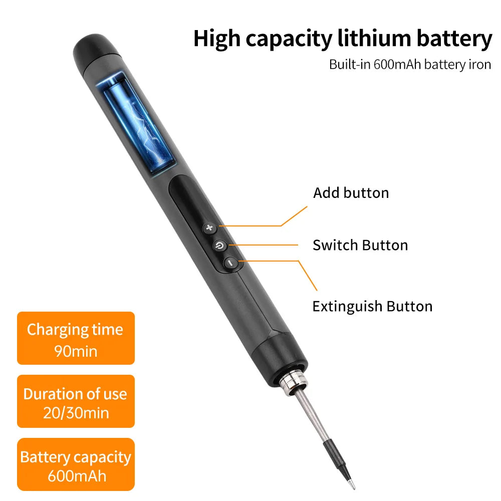 High-Precision Mini Soldering Iron Set with USB Digital Display and Type C Interface - Adjustable Temperature Control (260-420℃)