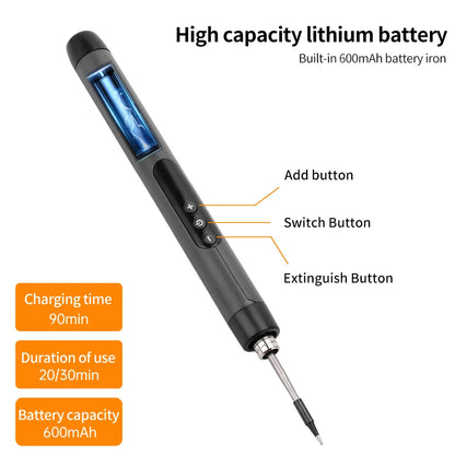 High-Precision Mini Soldering Iron Set with USB Digital Display and Type C Interface - Adjustable Temperature Control (260-420℃)